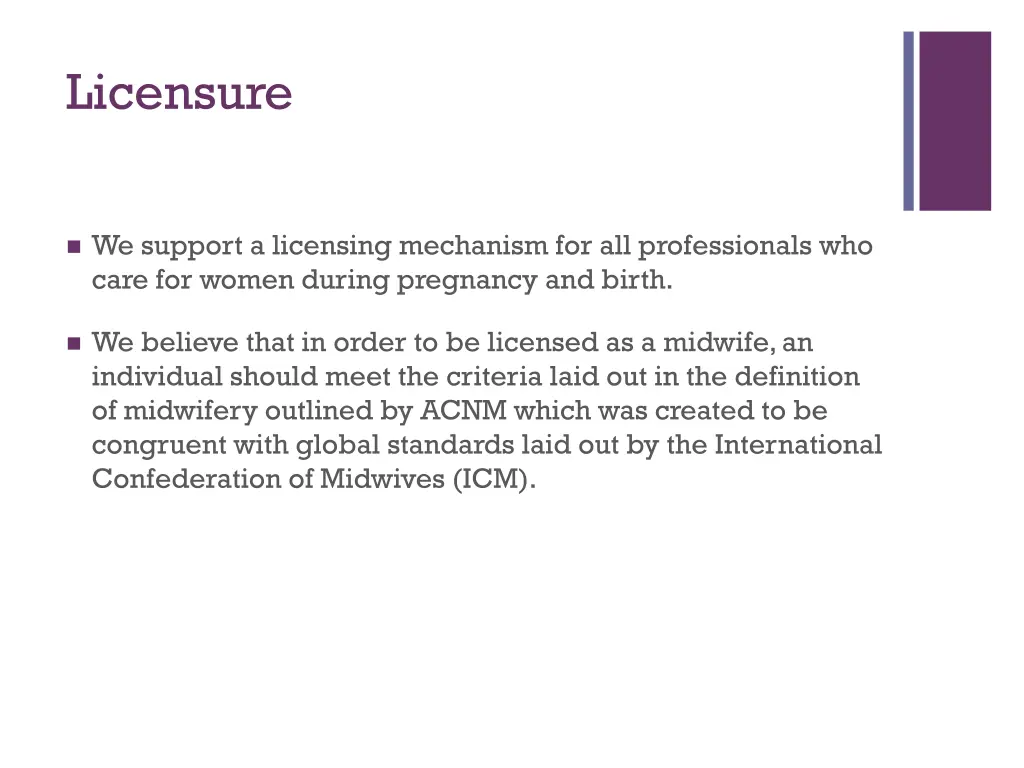 licensure