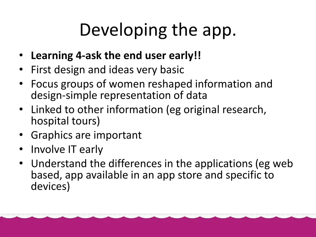 developing the app