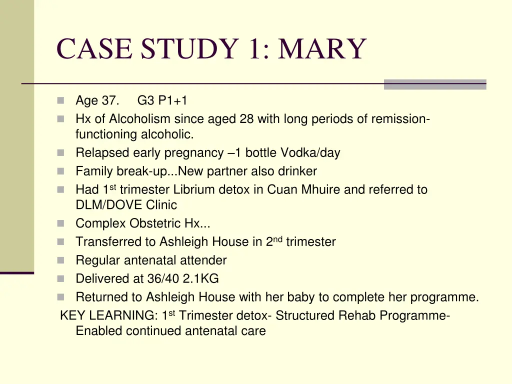 case study 1 mary