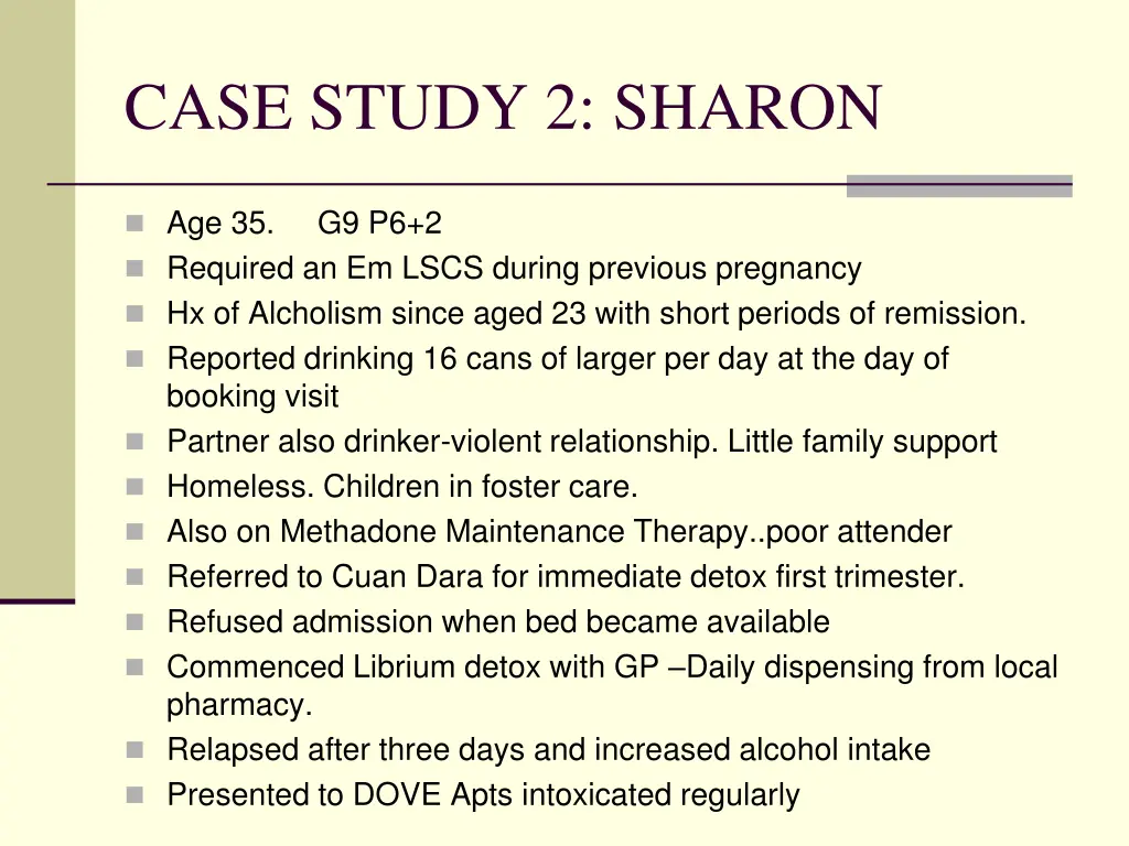 case study 2 sharon