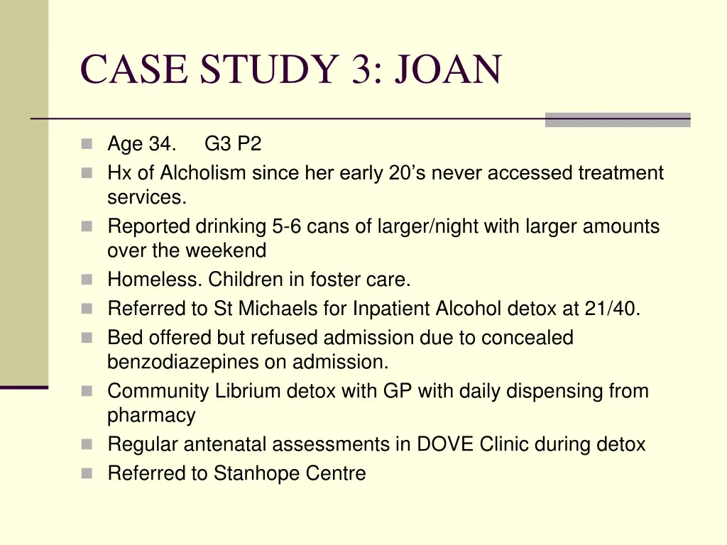 case study 3 joan