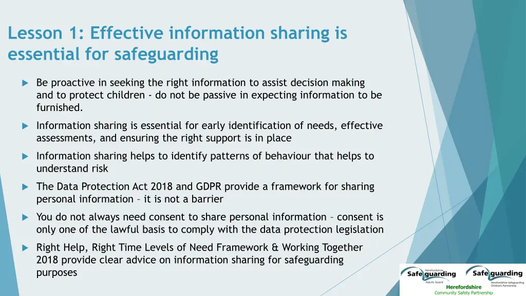 lesson 1 effective information sharing