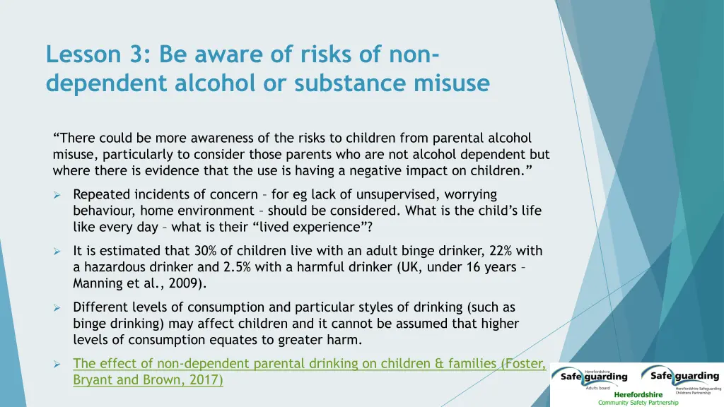 lesson 3 be aware of risks of non dependent