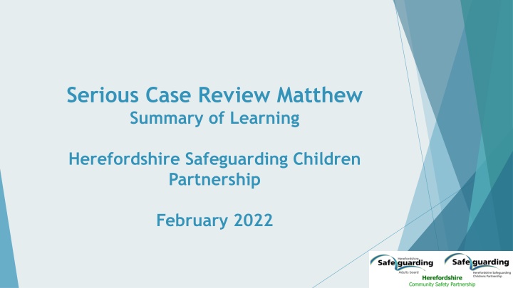 serious case review matthew summary of learning