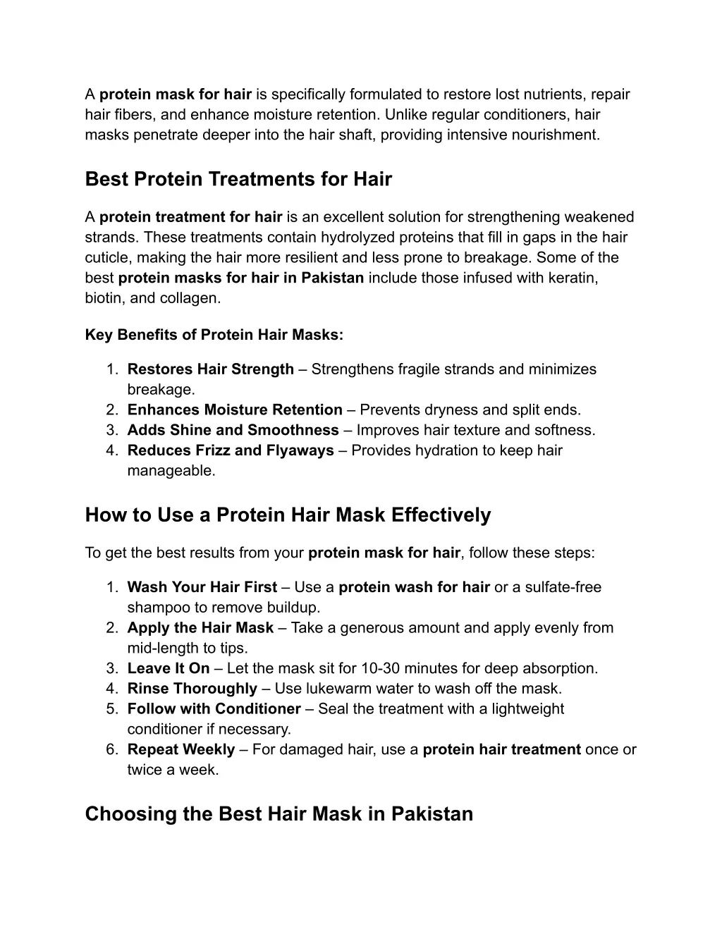 a protein mask for hair is specifically