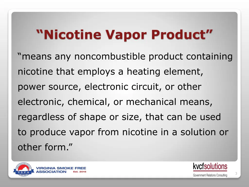 nicotine vapor product
