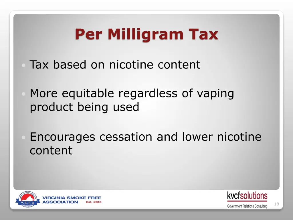 per milligram tax