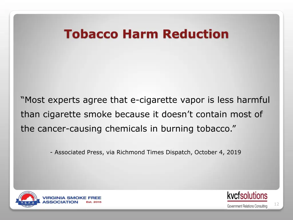 tobacco harm reduction 2