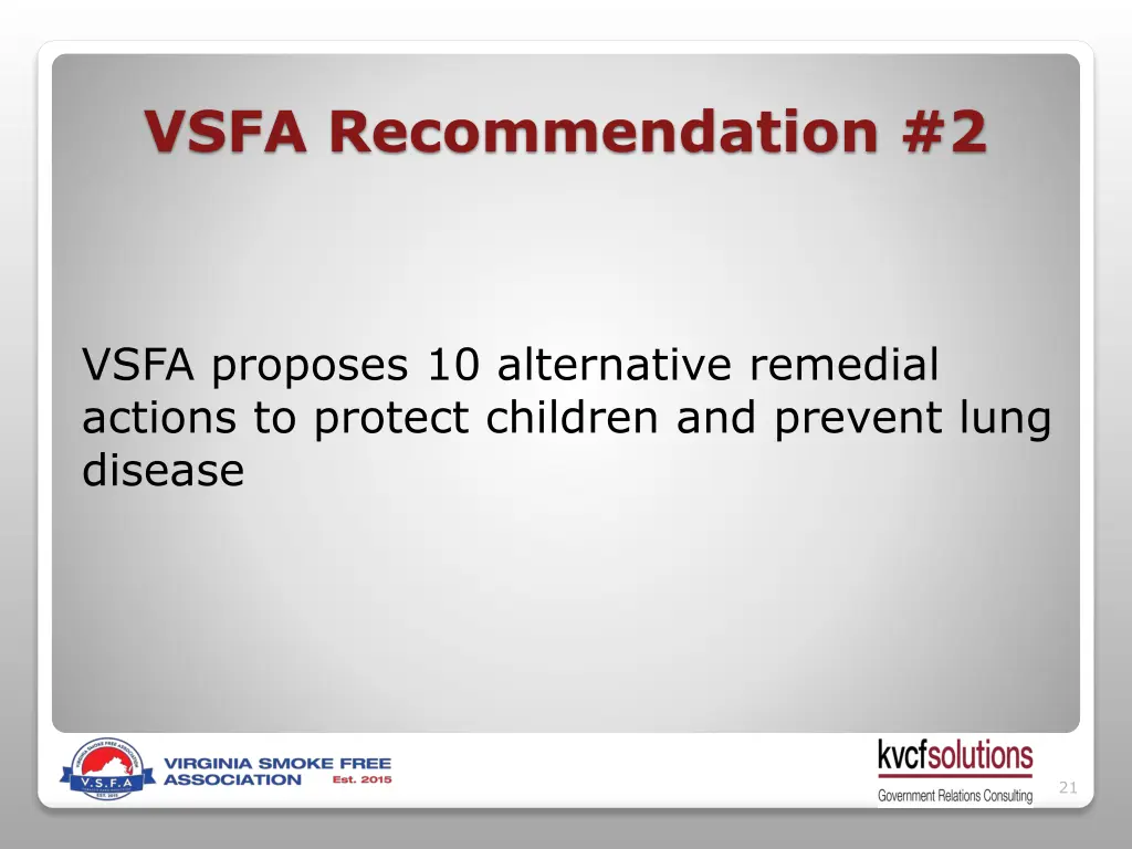 vsfa recommendation 2