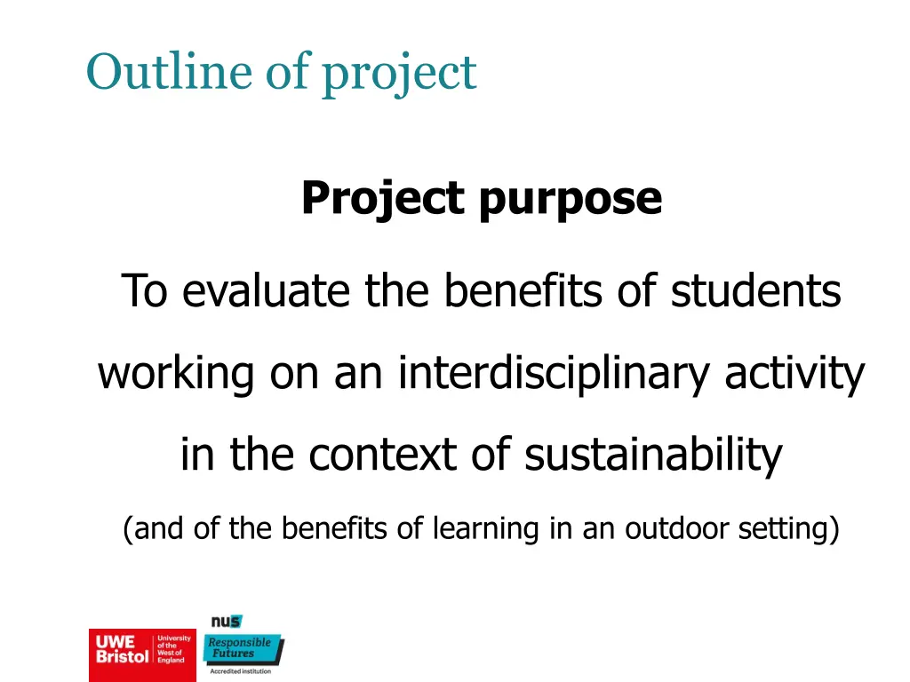 outline of project