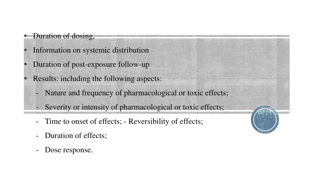 duration of dosing