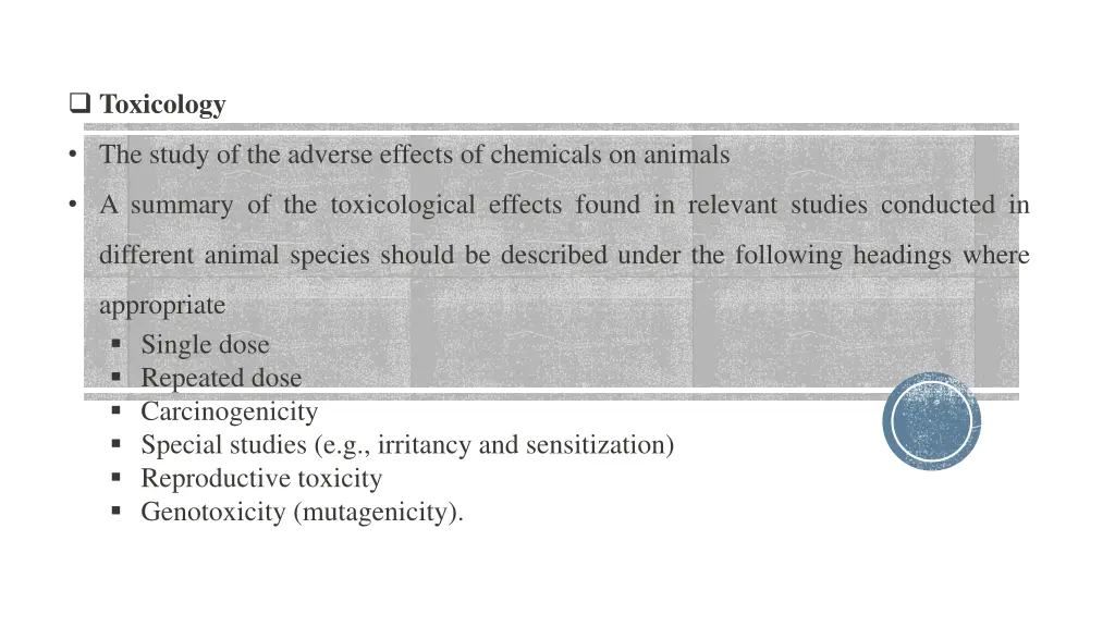 toxicology
