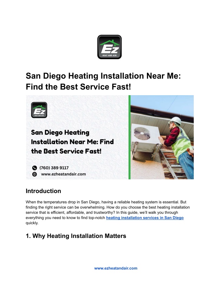 san diego heating installation near me find