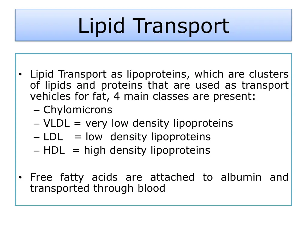 lipid transport