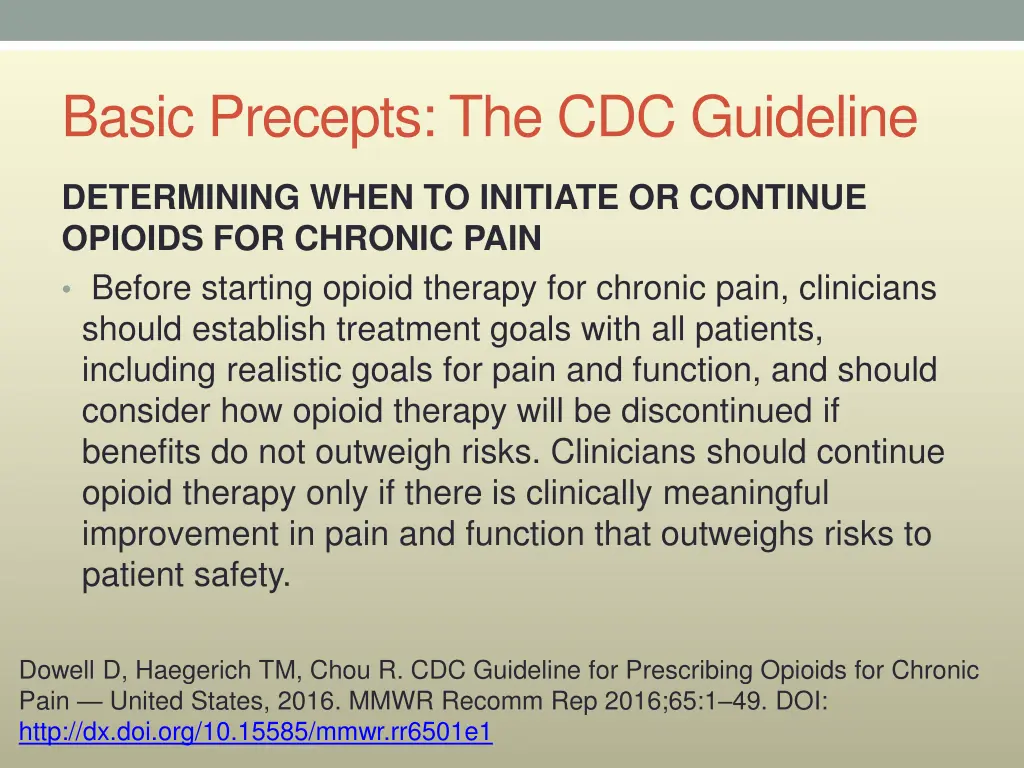 basic precepts the cdc guideline 1