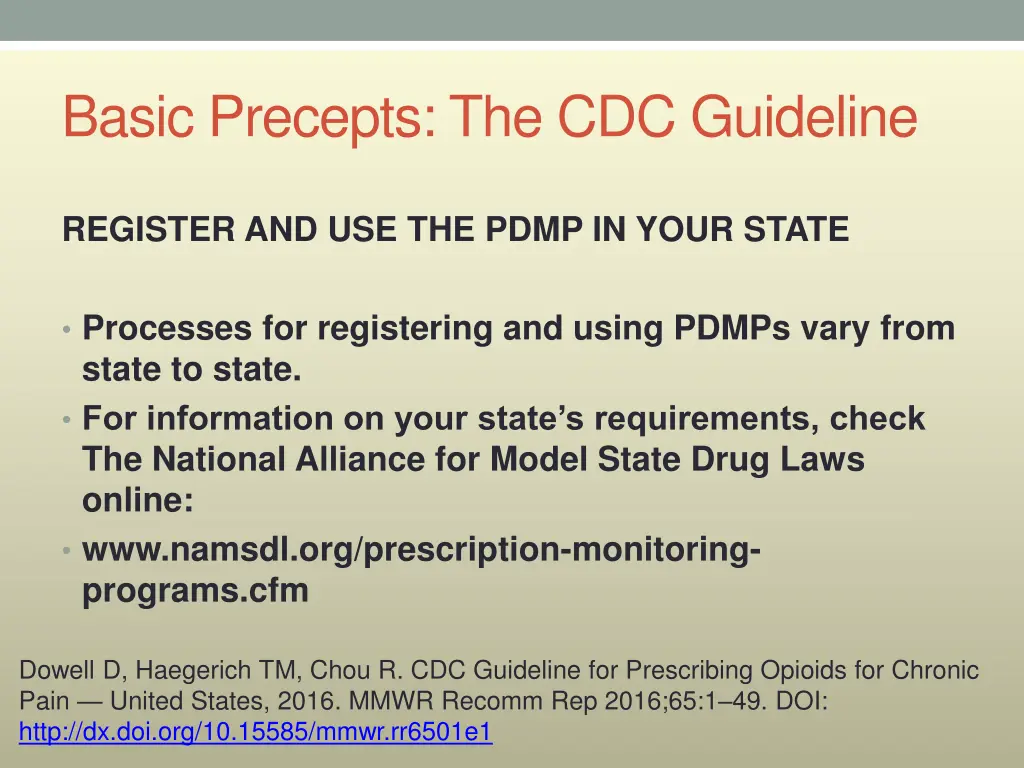 basic precepts the cdc guideline 11