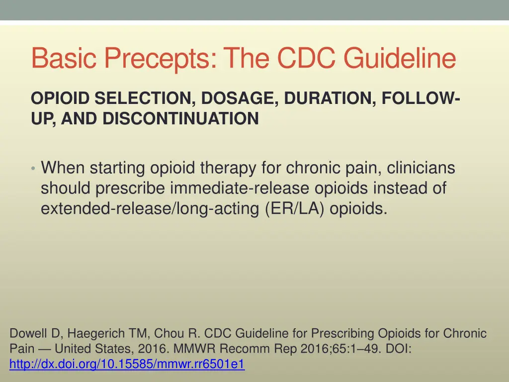basic precepts the cdc guideline 3