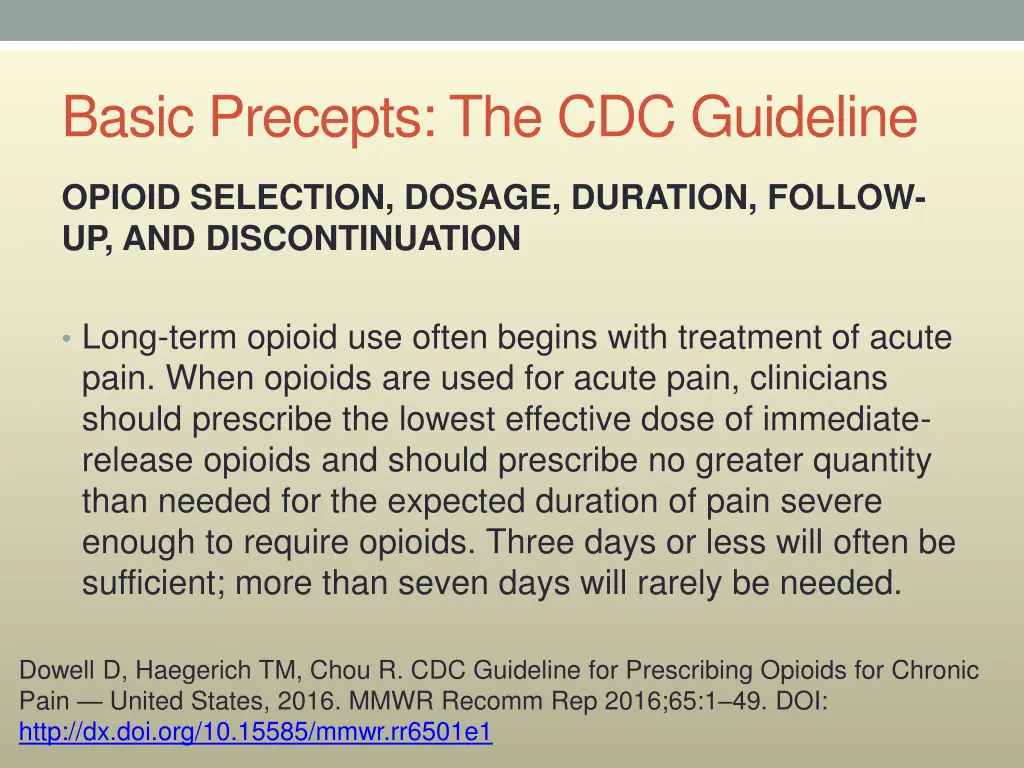 basic precepts the cdc guideline 4