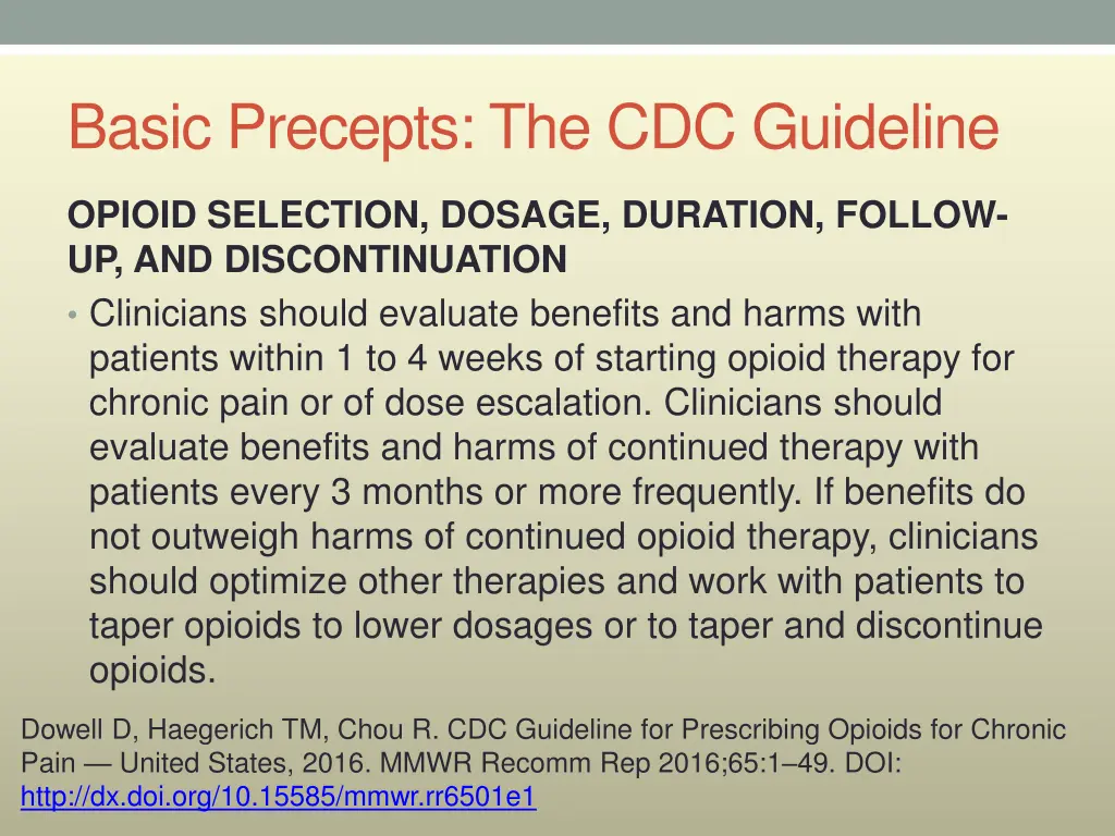 basic precepts the cdc guideline 5