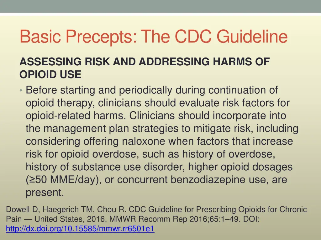 basic precepts the cdc guideline 6