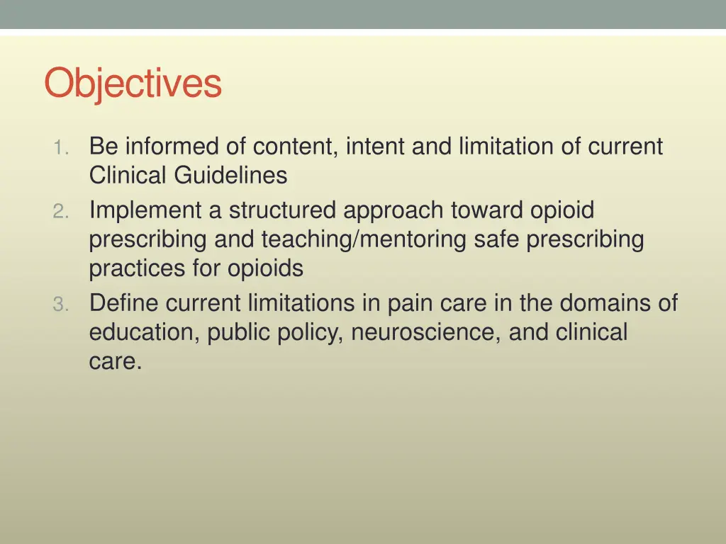 objectives