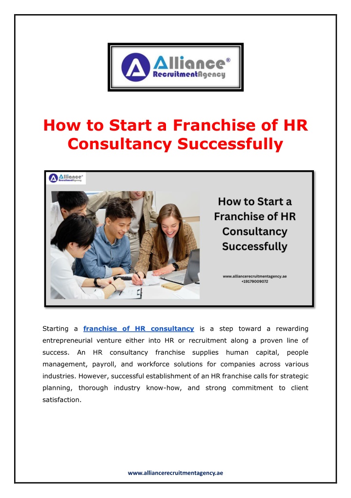how to start a franchise of hr consultancy