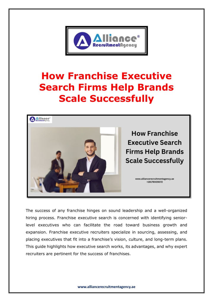 how franchise executive search firms help brands