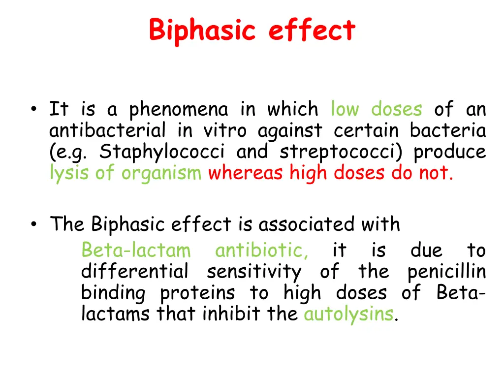 biphasic effect
