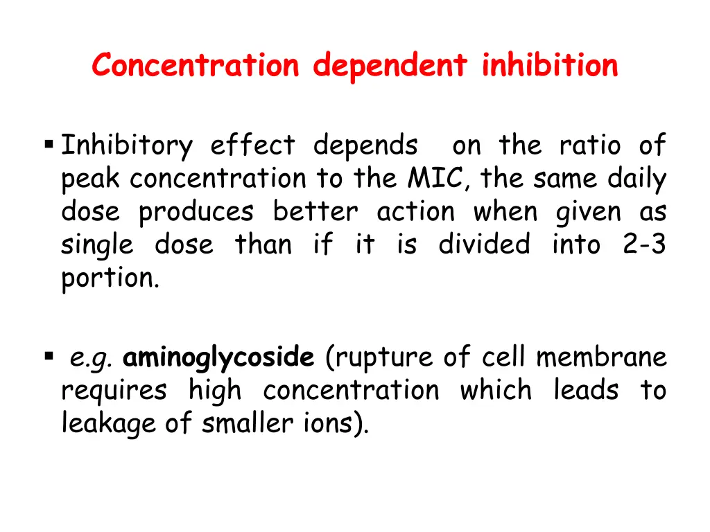 concentration dependent inhibition