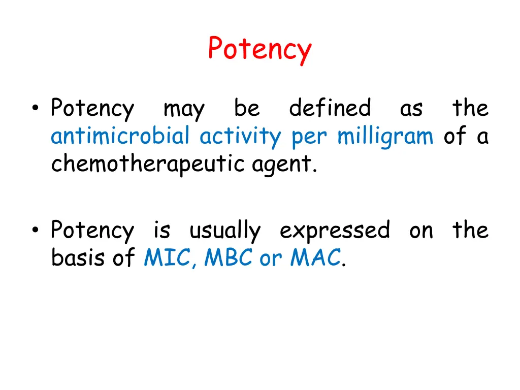 potency