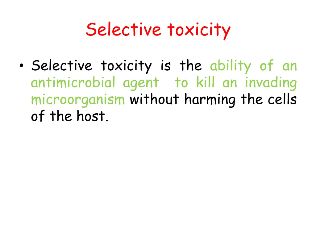 selective toxicity