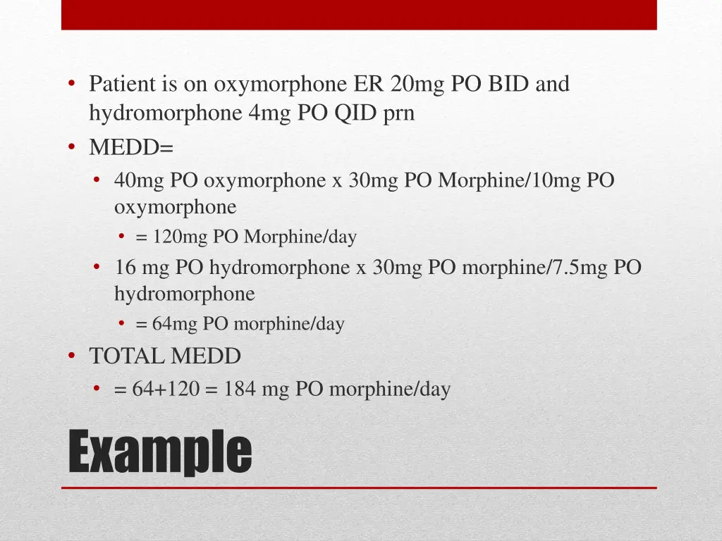 patient is on oxymorphone er 20mg