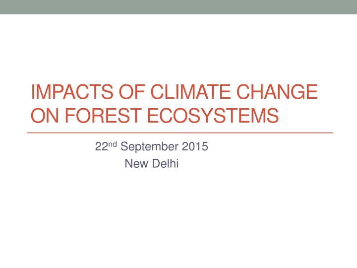 impacts of climate change on forest ecosystems