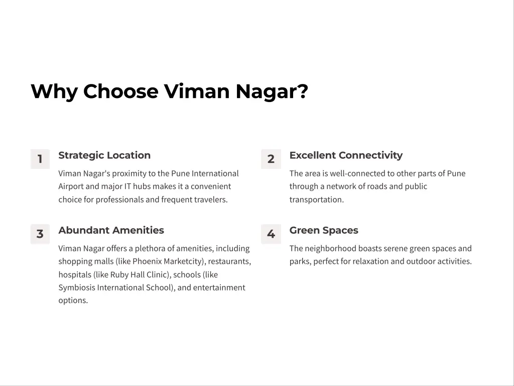 why choose viman nagar
