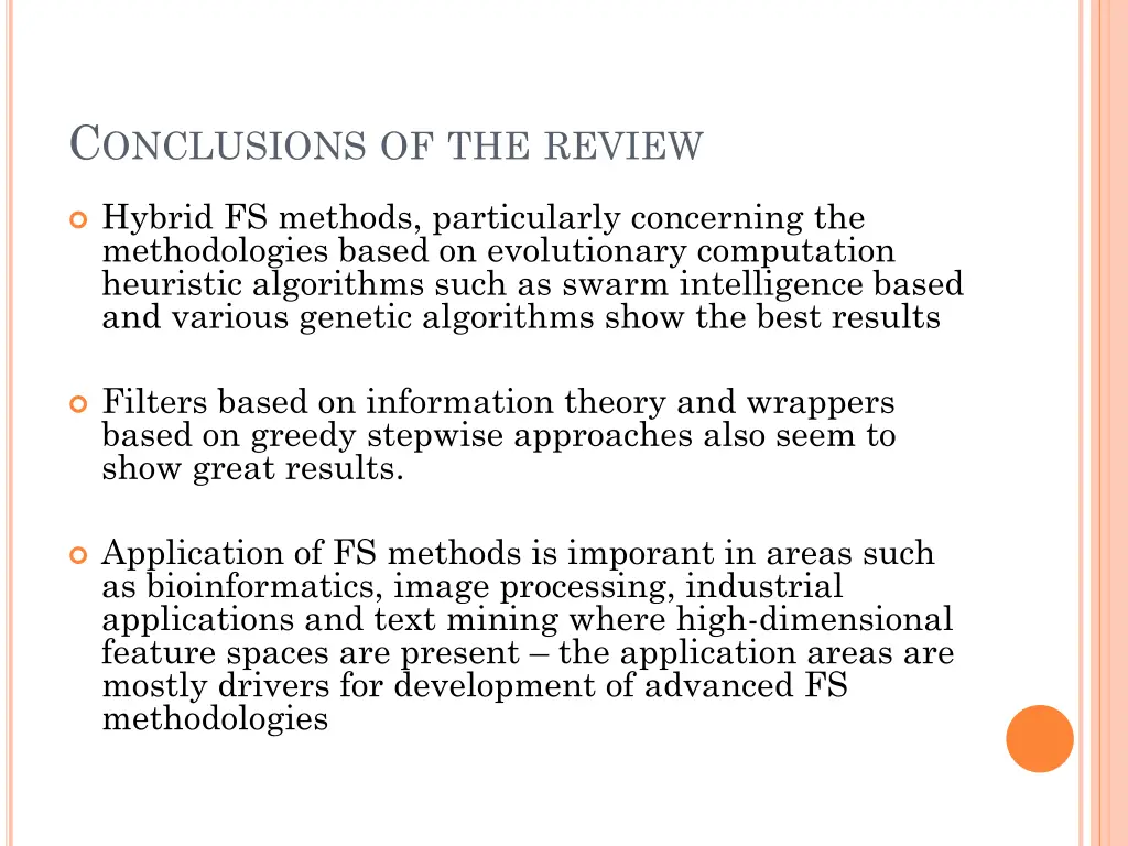 c onclusions of the review