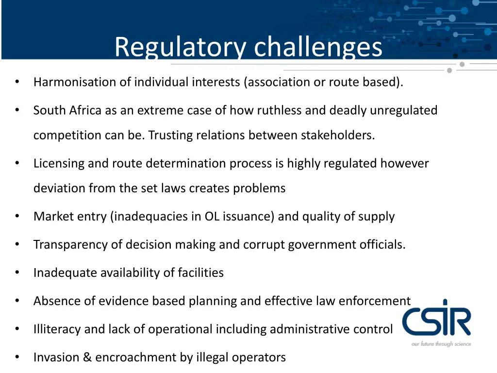 regulatory challenges