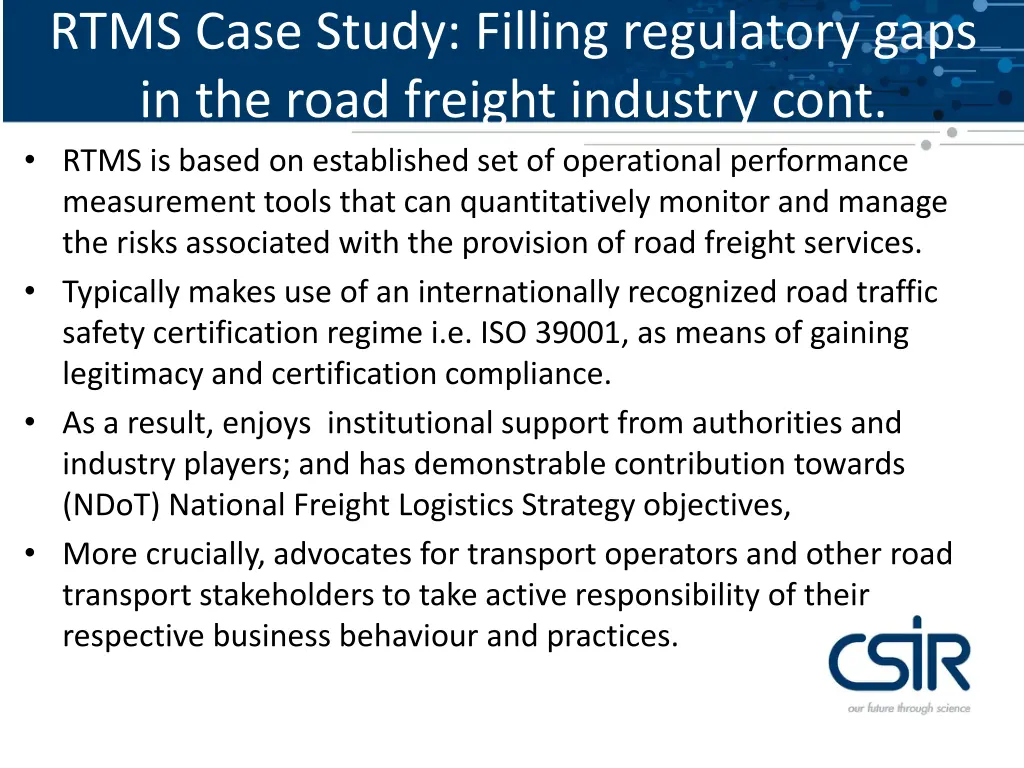 rtms case study filling regulatory gaps 1