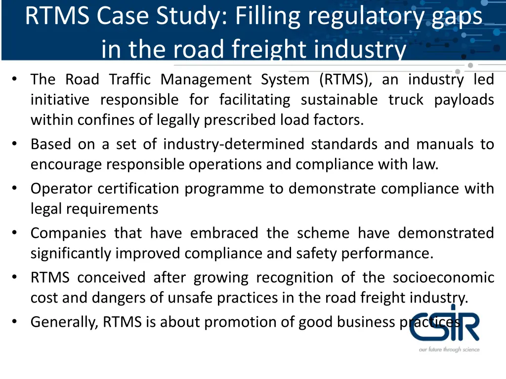 rtms case study filling regulatory gaps