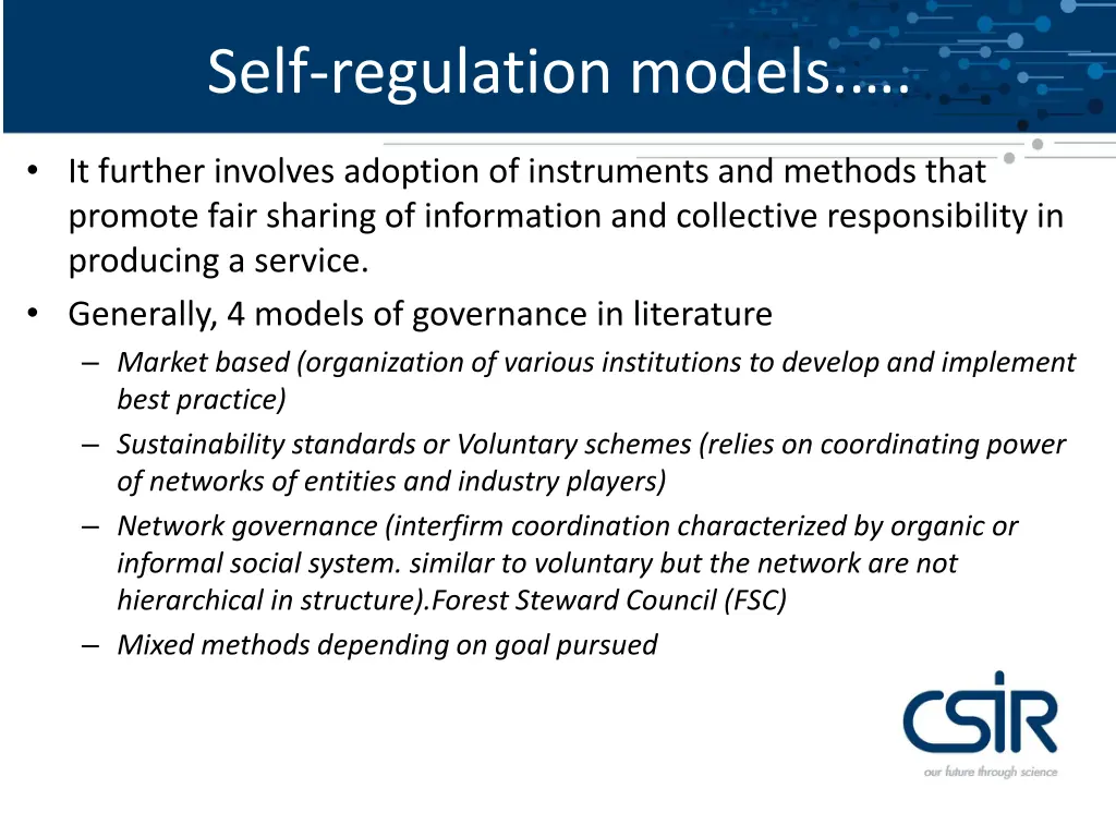 self regulation models