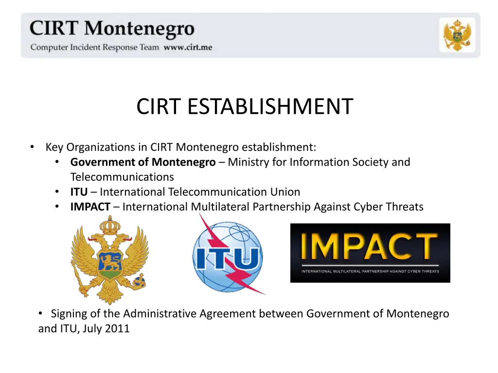 cirt establishment