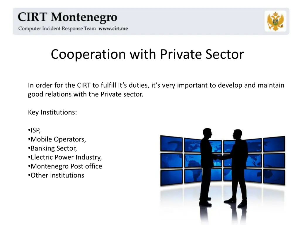 cooperation with private sector