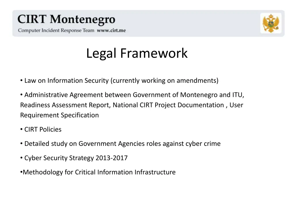 legal framework