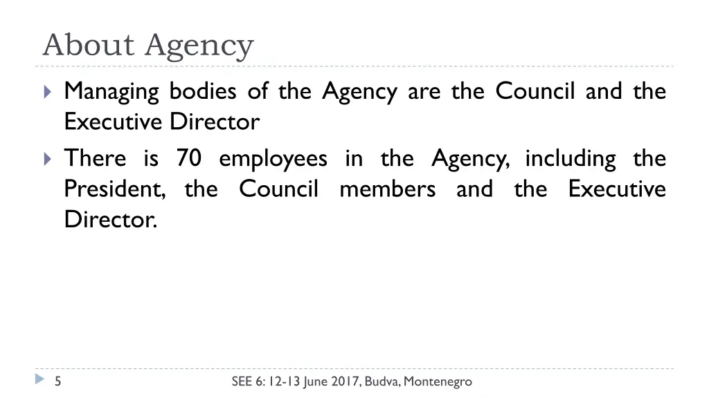 about agency 1