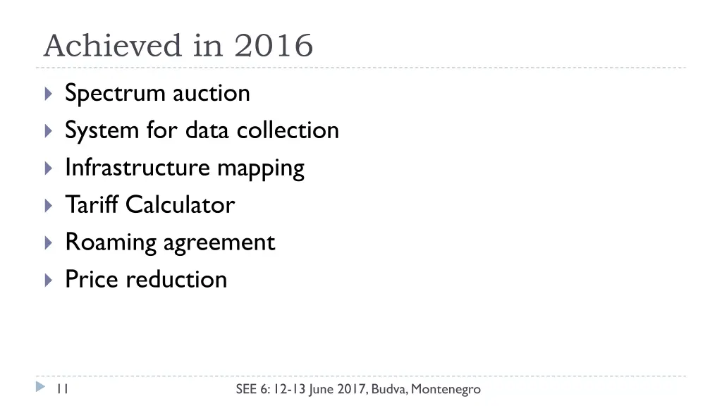 achieved in 2016