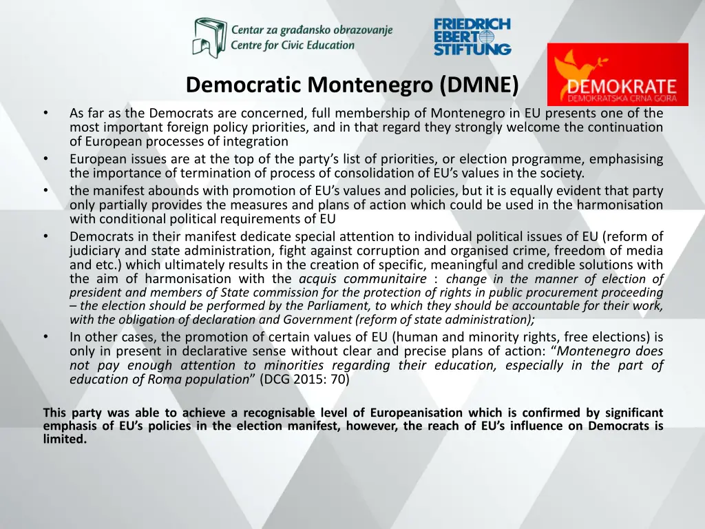 democratic montenegro dmne