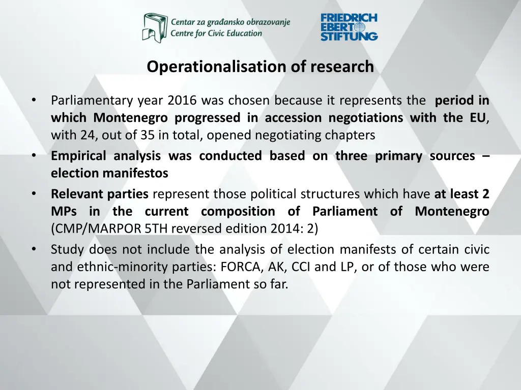 operationalisation of research