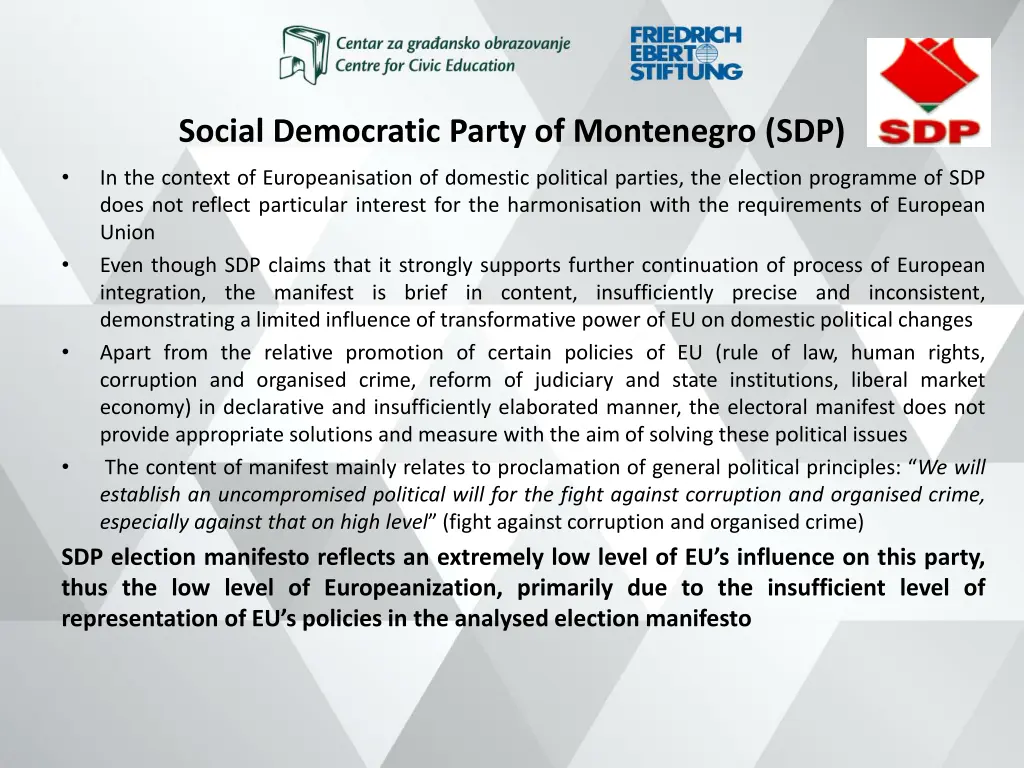 social democratic party of montenegro sdp