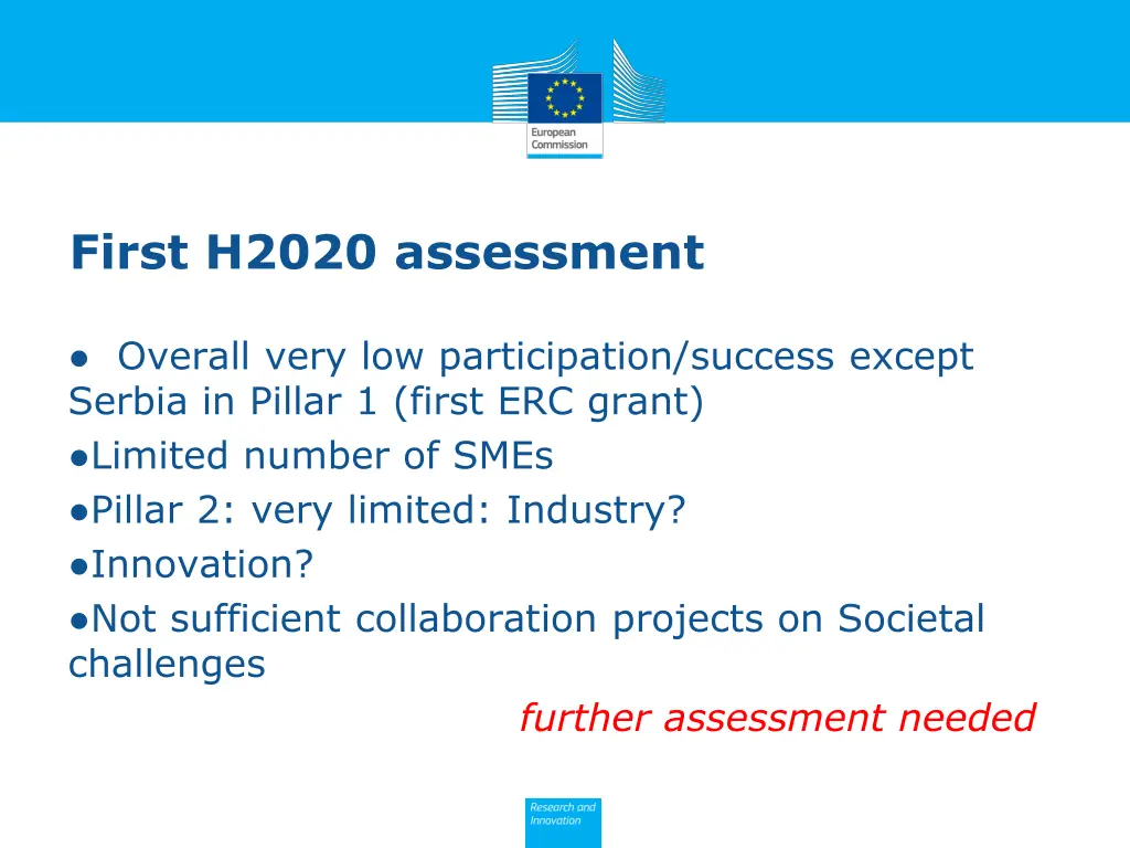 first h2020 assessment