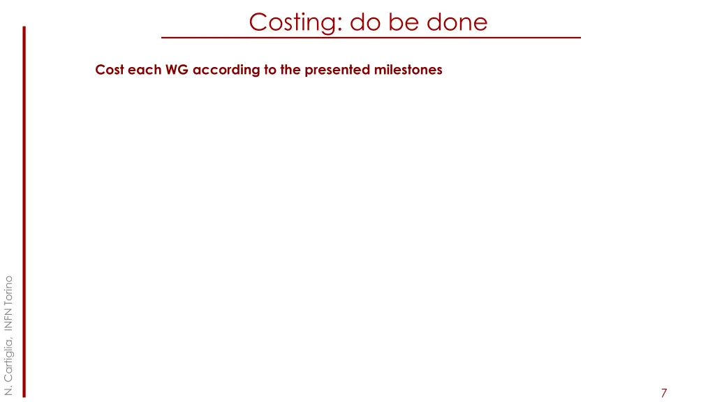 costing do be done
