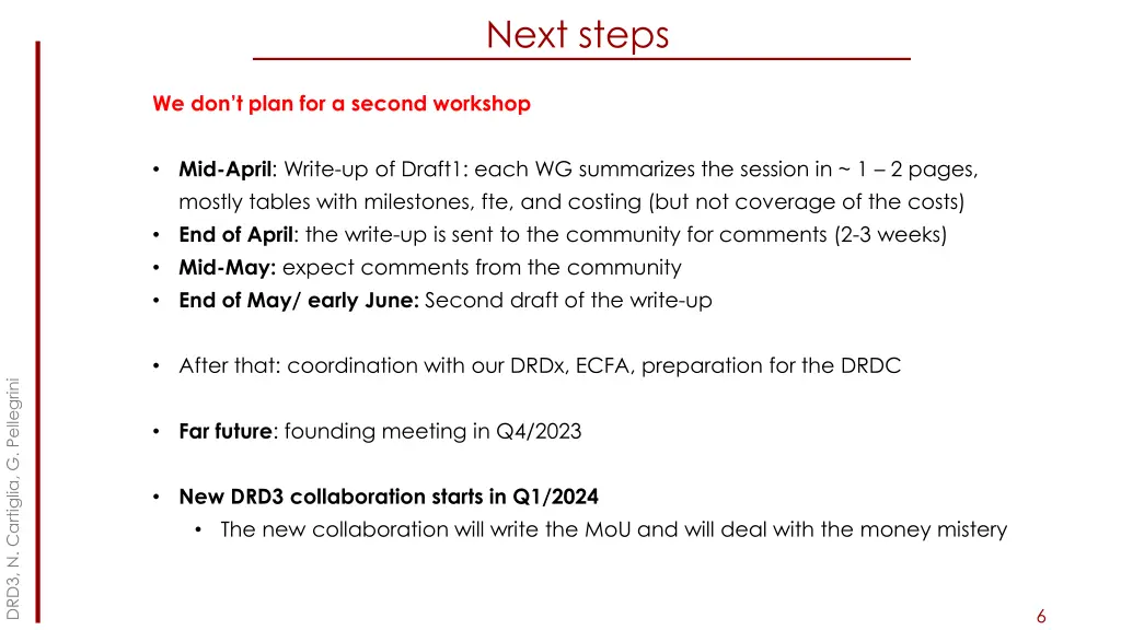 next steps